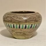 Old vase in oriental ceramics. Pottery of Nabeul. Signed.