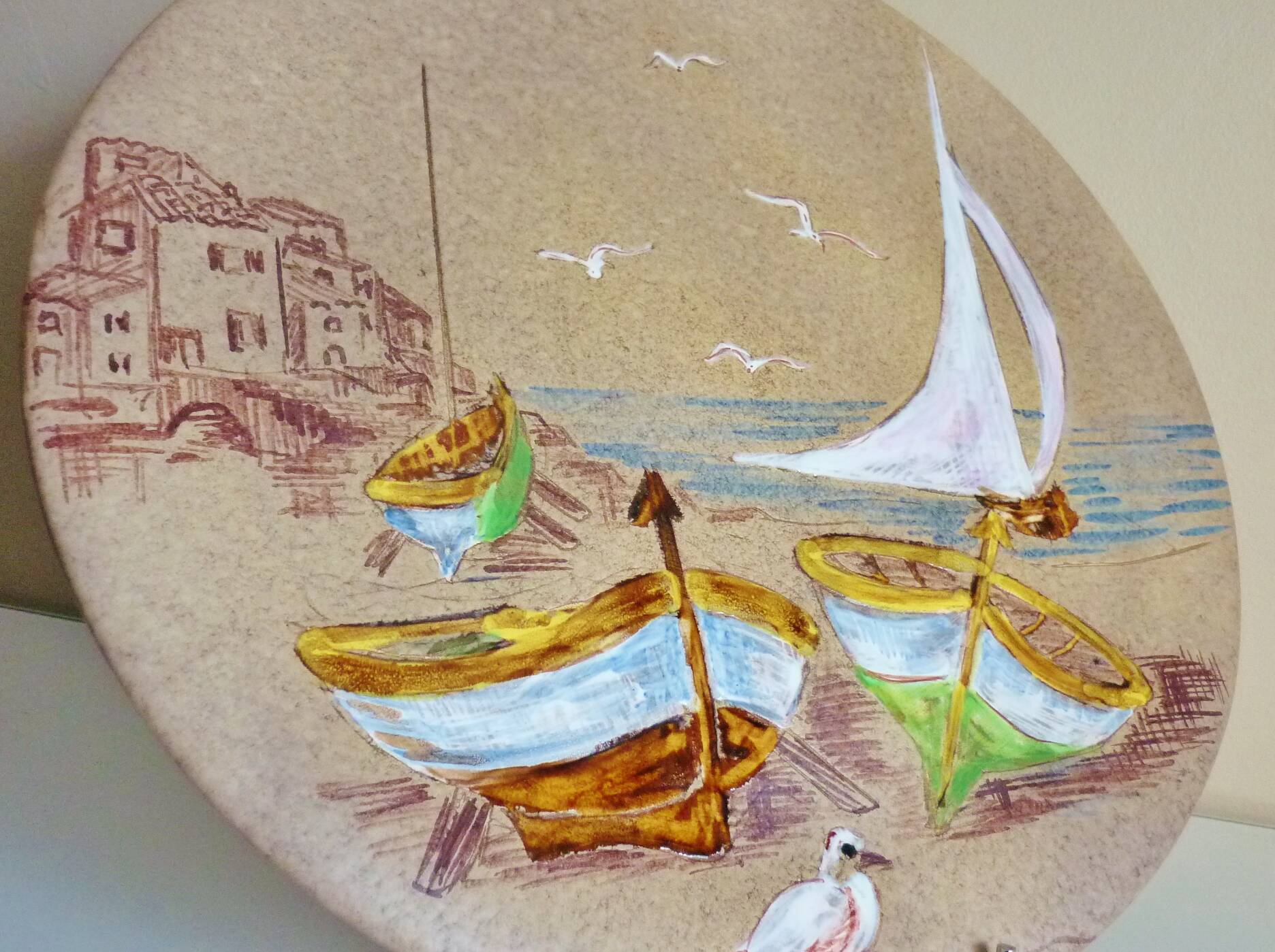 Mabyjo's Musarra Vallauris, decorative glazed ceramic dish, 1960s