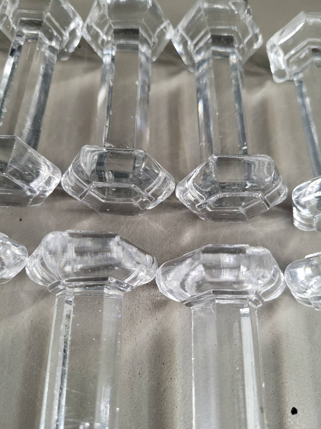 10 hexagonal glass knife holders