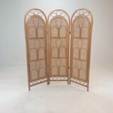 Italian rattan and wicker room divider 1960s