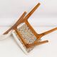 Chaise de salle à manger "Butterfly" style milieu du siècle, bouclé crème clair, Pologne, 1960s