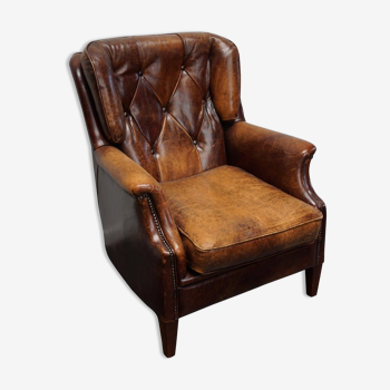 Dutch vintage club armchair in leather