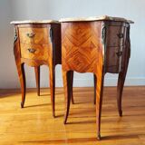 Pair of French Louis XV style bedside tables