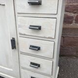 Meuble type Farinier alsacien Brotschrank Rustique vers 1910 sapin Peint buffet Meuble métier Art Po