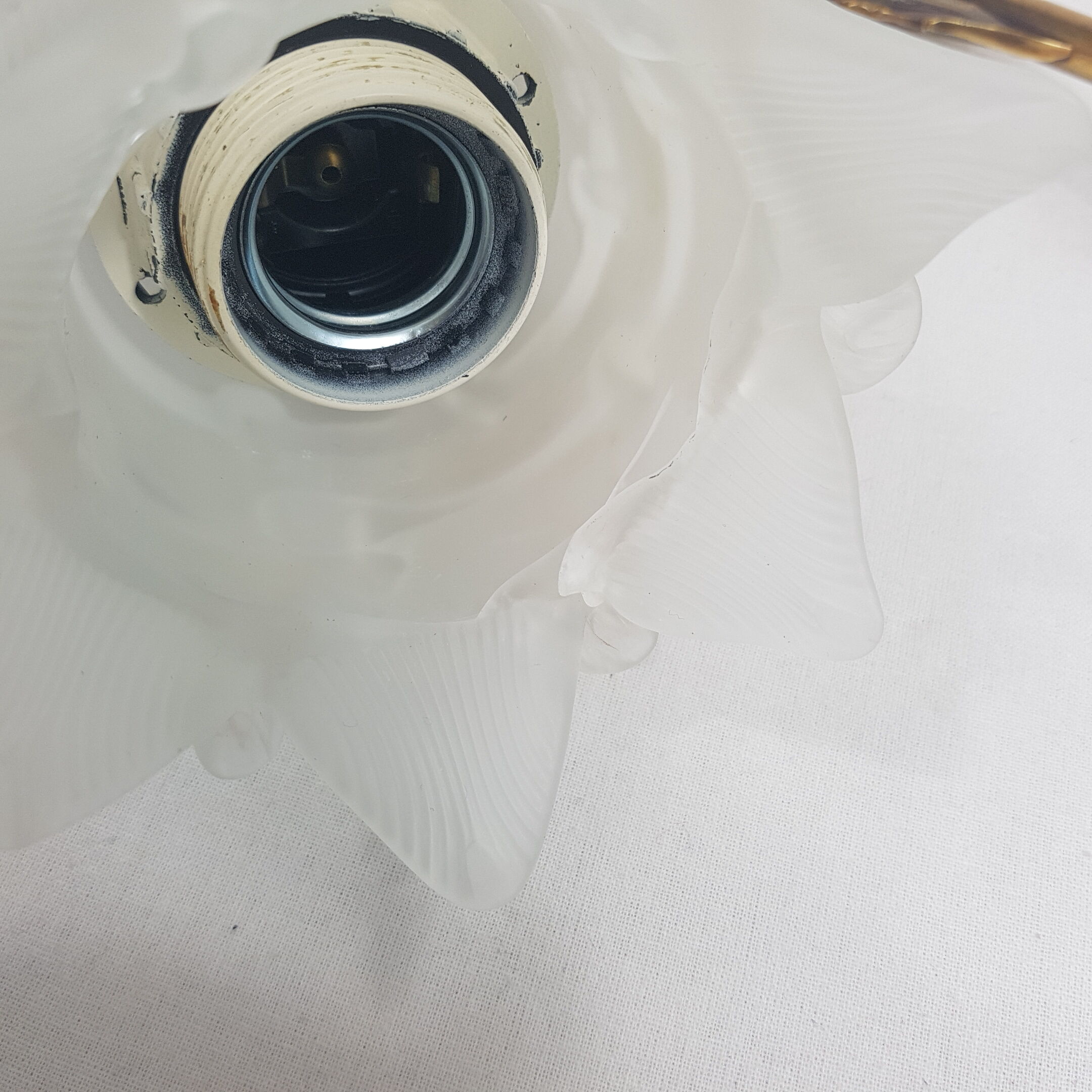 Flower gilded bronze lamp