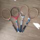 Series of 4 vintage tennis rackets