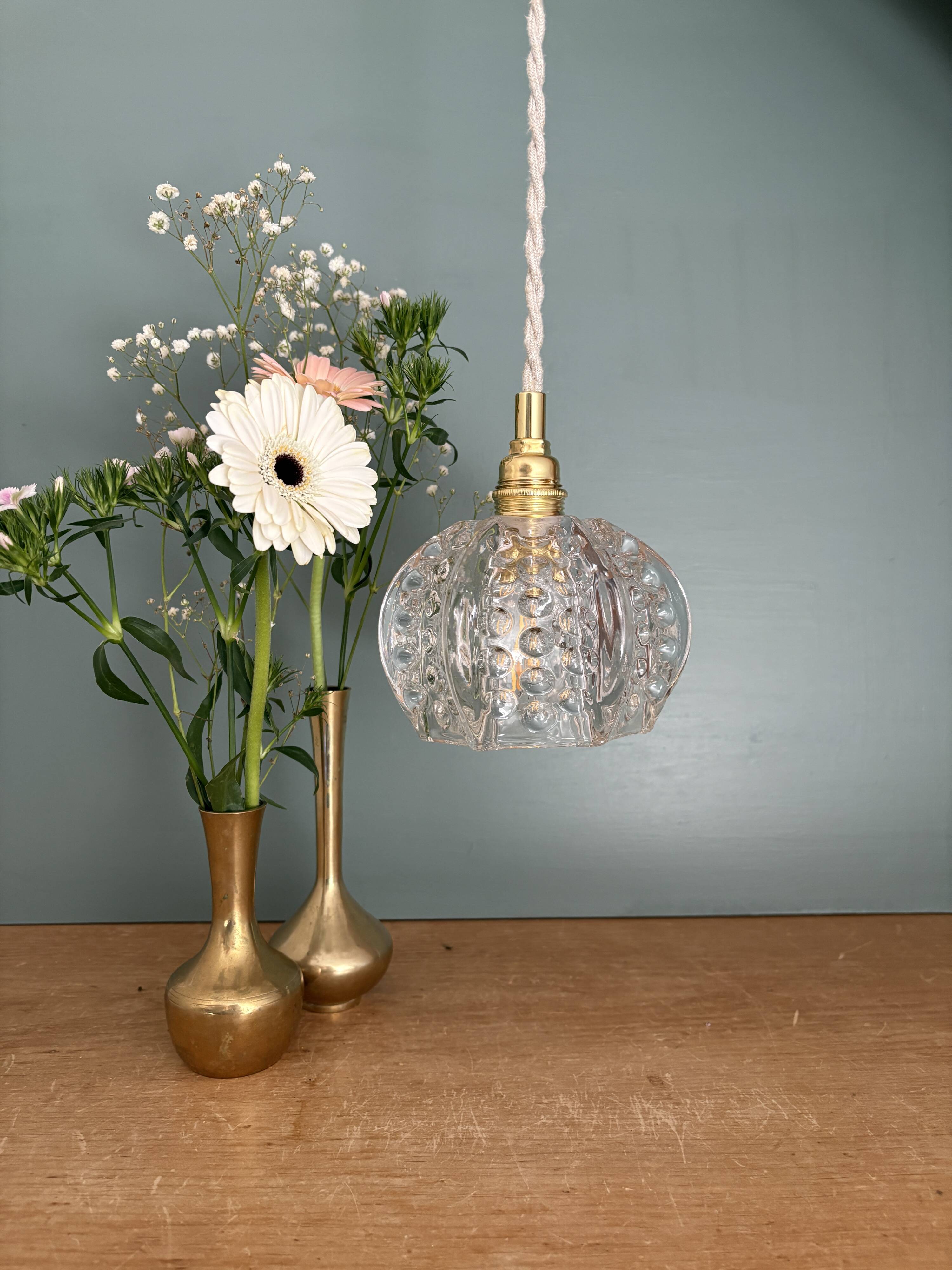 Vintage glass suspension globe