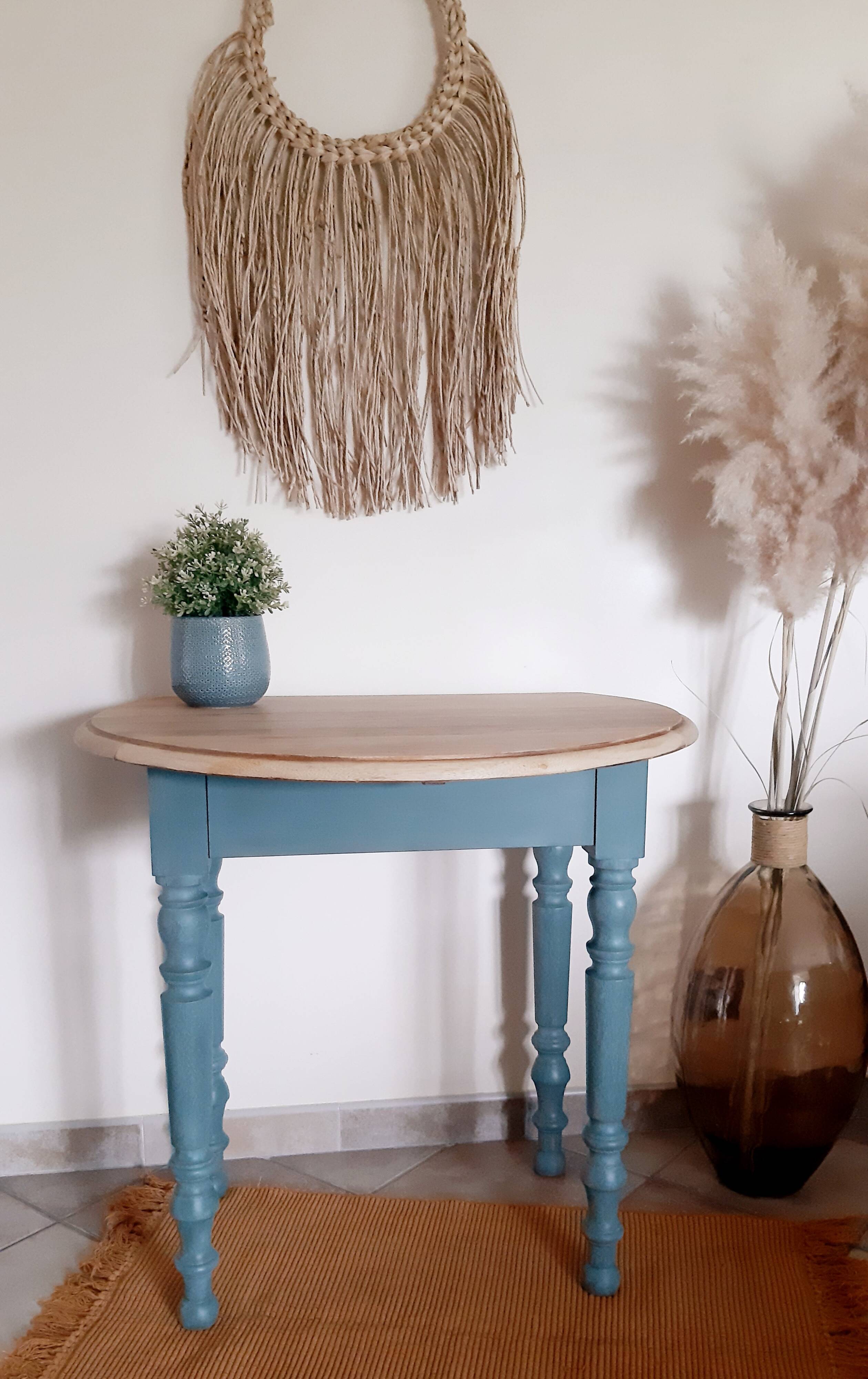 Console small renovated solid wood desk