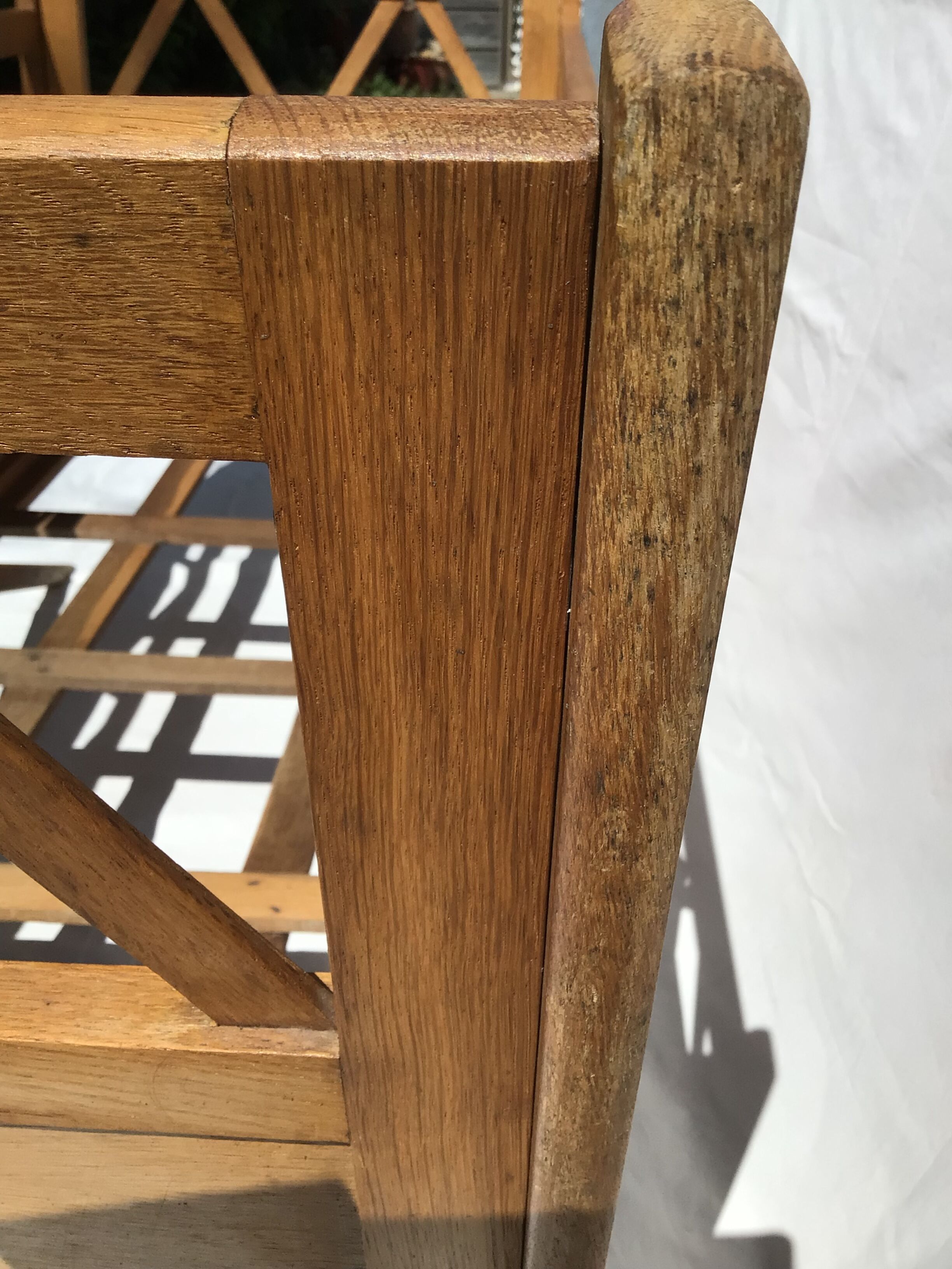 Child bed solid wood spindle feet 60's crosses