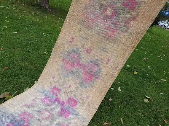 Vintage Turkish hallway rug 92x492 cm