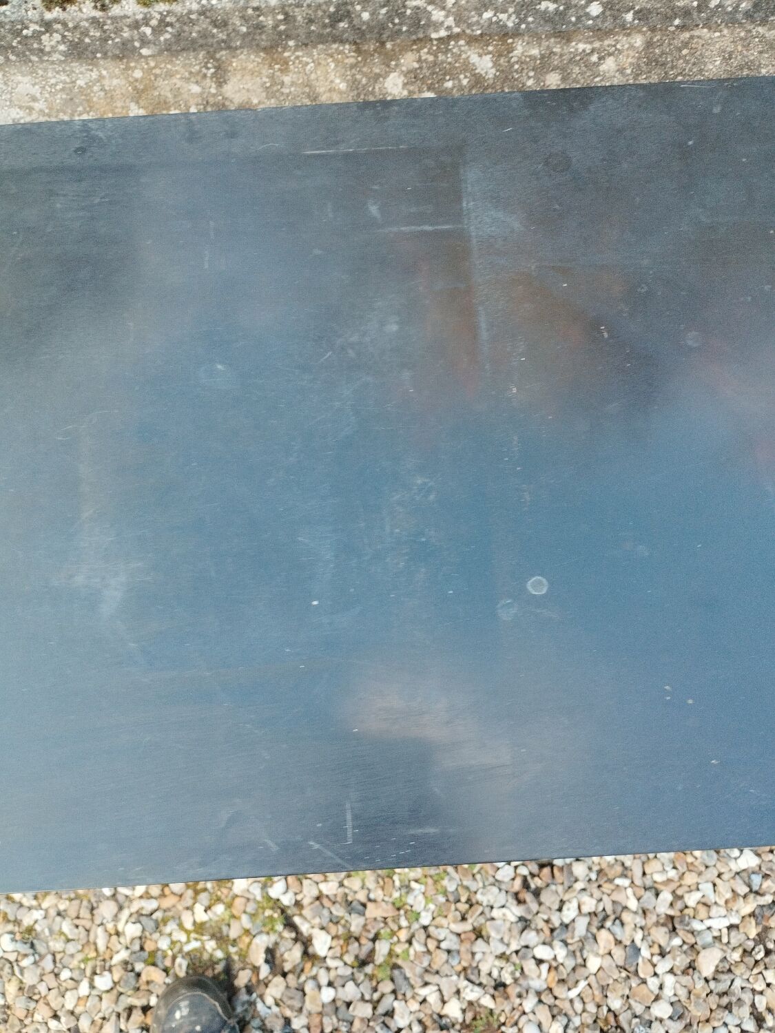 Console in old Empire style with a wooden frame and marble top.