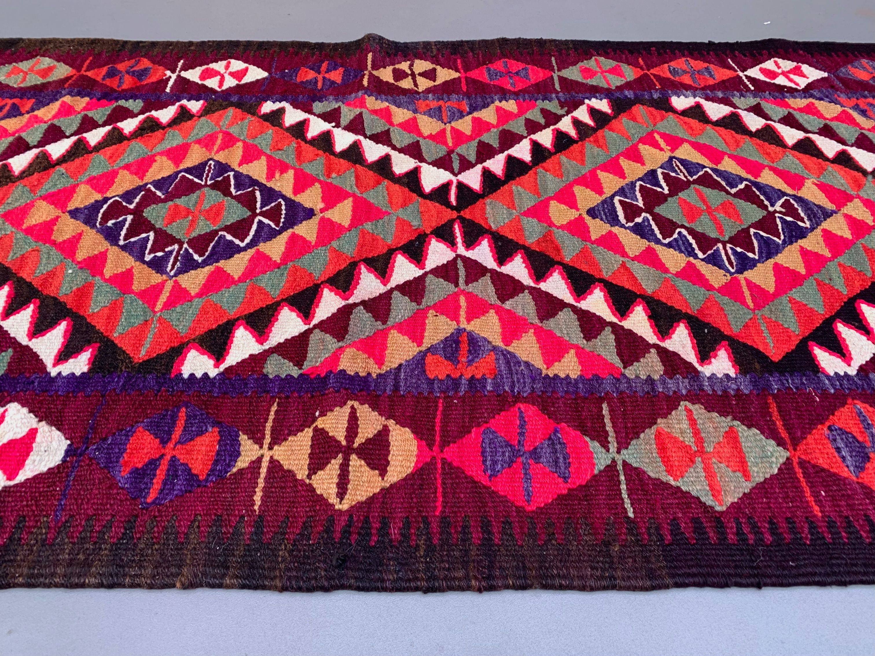 Old turkish kilim runner 275x90 cm