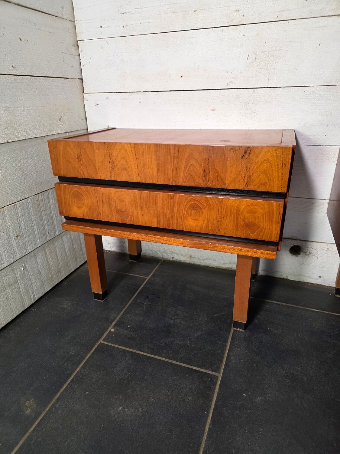Pair of Scandinavian teak bedside tables from the 1960s.