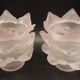 Paire de tulipes en pâte de verre couleur rose pâle