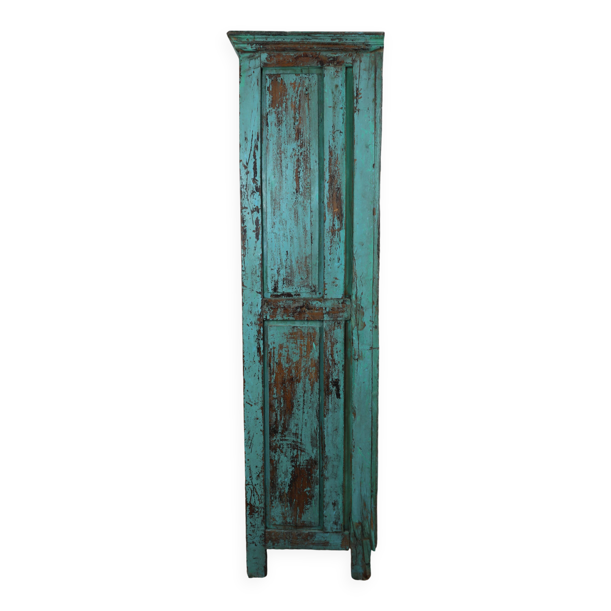 Blue 2-level wardrobe, 4 doors, natural interior, recovered from Indian homes