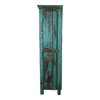 Armoire bleue 2niveaux , 4 portes , intérieur naturel , récupération de demeures indiennes
