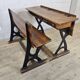 Antique desk / school bench (1920) in cast iron by Mark Breda, Holland.