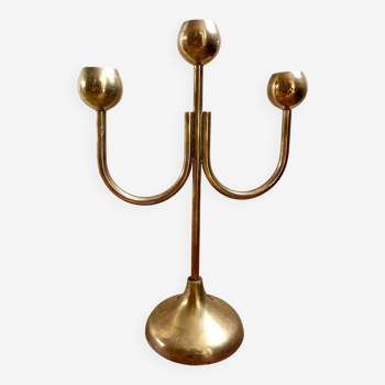 Brass trident candlestick
