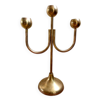 Brass trident candlestick