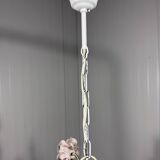 Italian tole chandelier porcelain flowers 1950’s