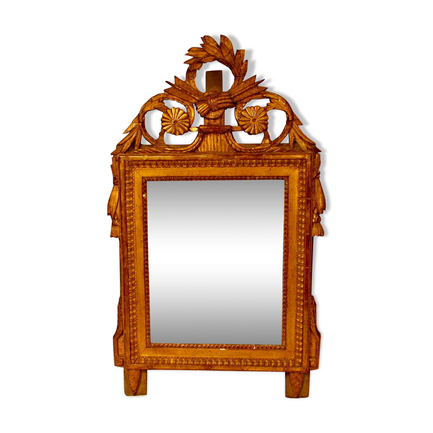 Small mirror wood golden period Louis XVI 90x52cm