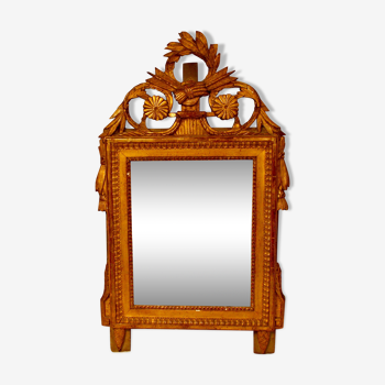 Miroir bois doré d’époque Louis XVI 90x52cm