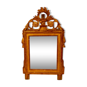 Miroir bois doré d’époque Louis XVI 90x52cm