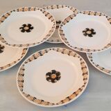 Flat earthenware plates old Badonviller model rosette vintage