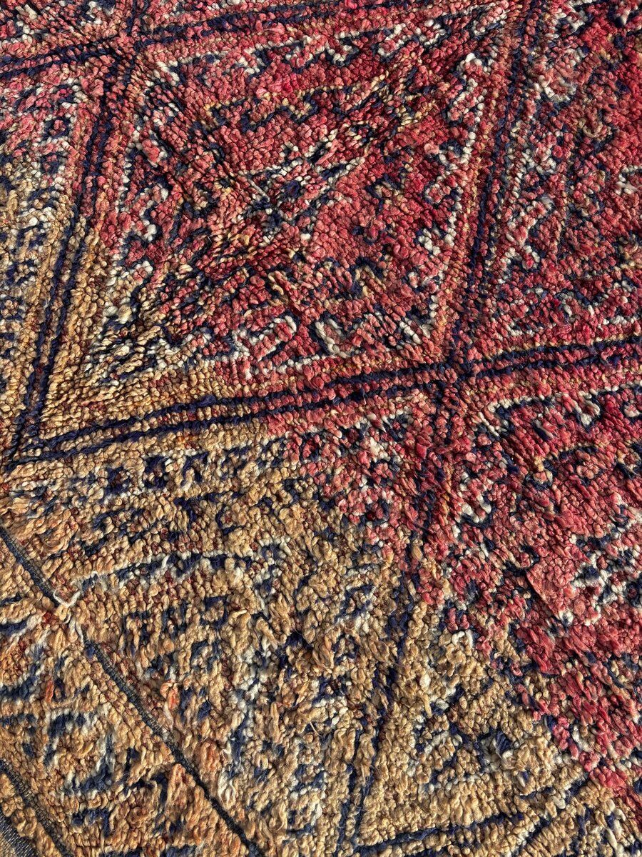 Vintage Berber wool rug, bohemian Moroccan.