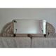 Art Deco wall coat rack with 3 hooks and a mirror.
