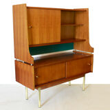 Scandinavian sideboard in solid teak wood and brass, 1950s Swedish vintage