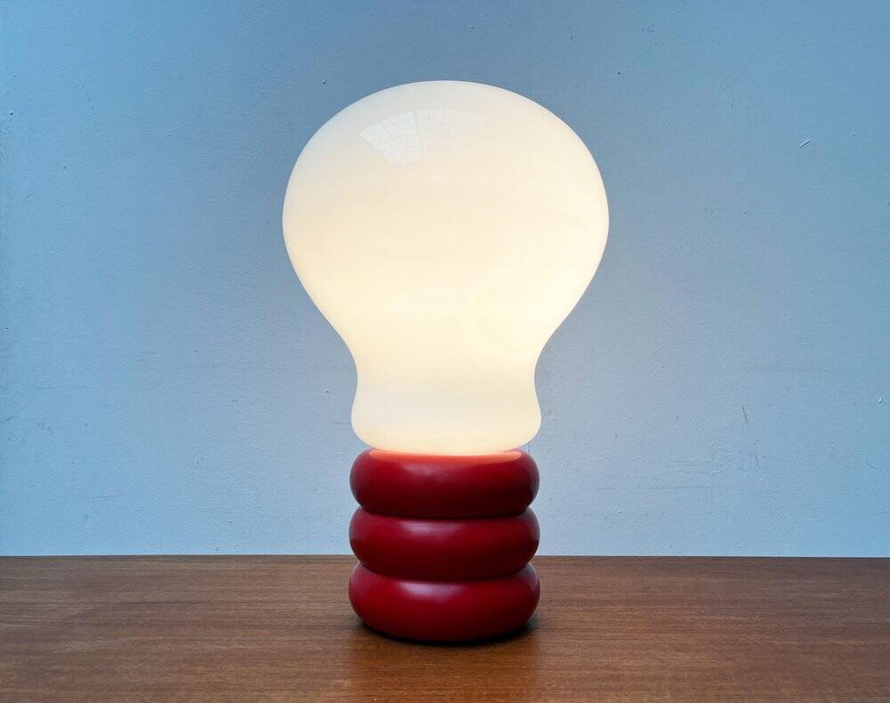 Giant table lamp or floor lamp in the shape of a light bulb from the mid-century German space age by Ingo Maurer for M Design, 1960s.