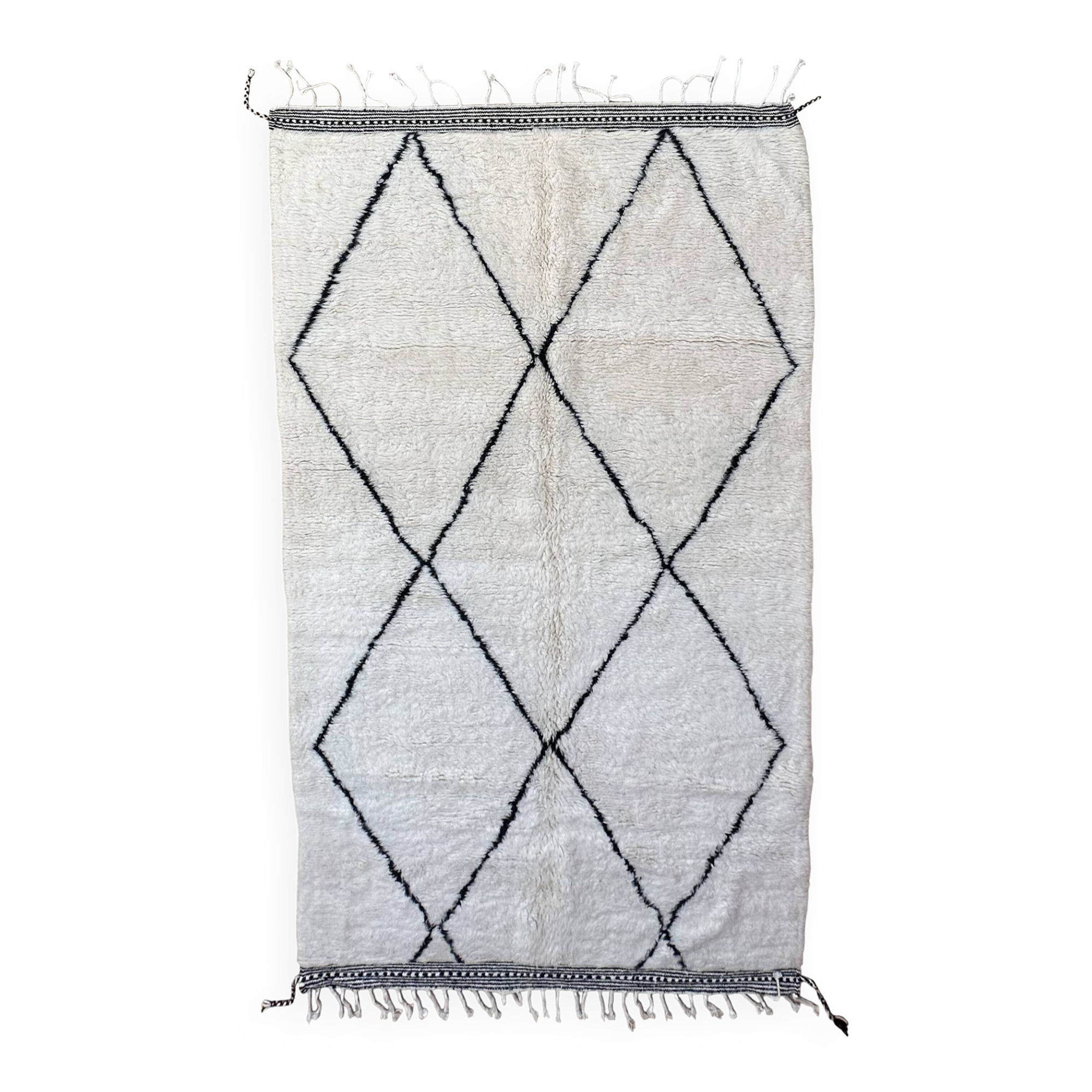 Tapis Marocain Beni Ourain blanc - 347 x 202 cm