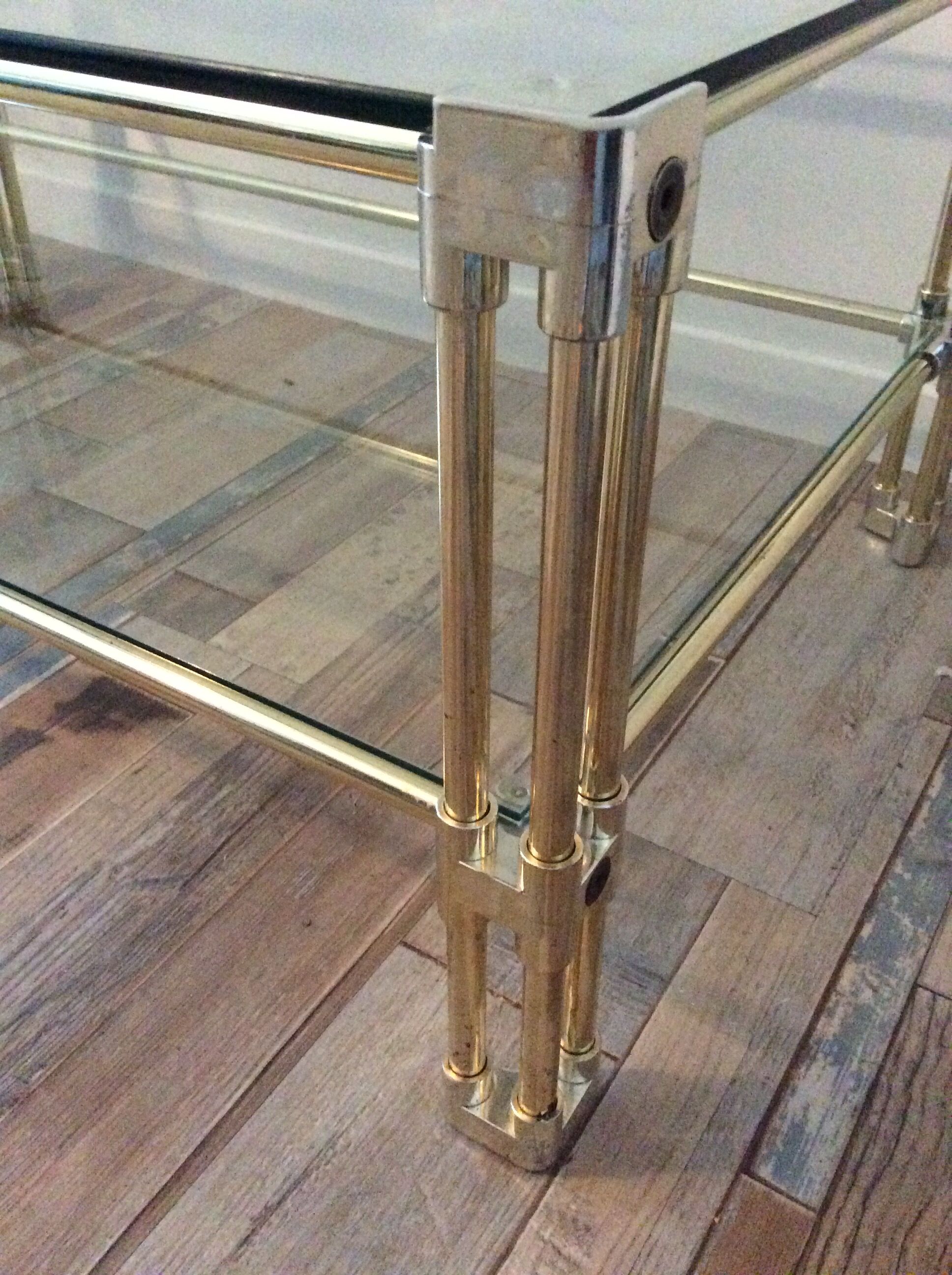 Gold metal coffee table from the 60/70