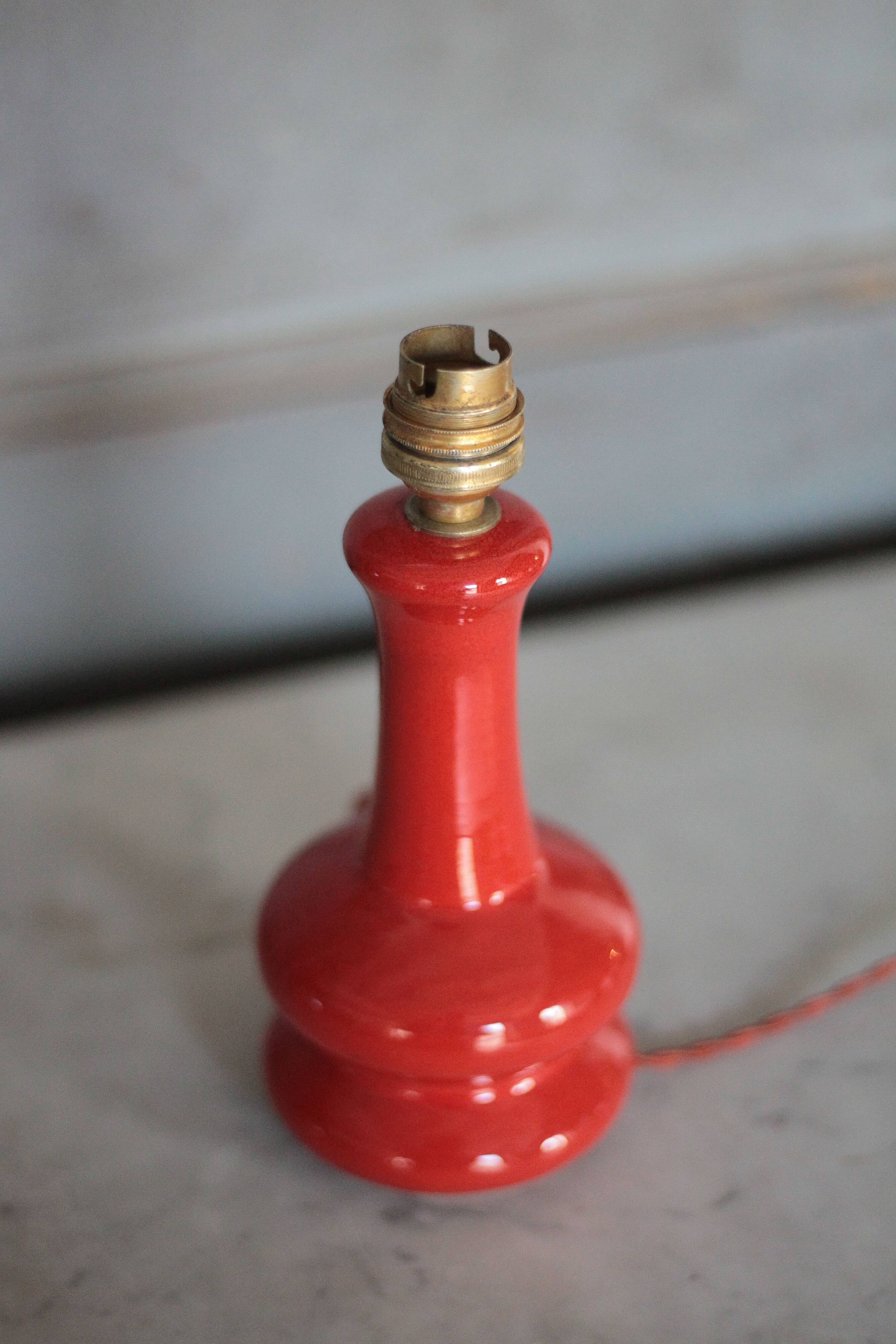 Glazed terracotta lamp, vintage lamp, table lamp, bedside lamp,