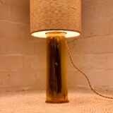 Lampe à poser - laiton & soie sauvage