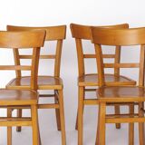 Set of 4 Vintage Frankfurter Chairs, 1960s German Dining Chairs, Beech Wood