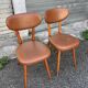 (Lot) 2 Baumann Chairs Compass Leg Scandinavian Style