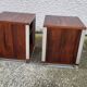 Vintage aluminium and wood bedside tables.