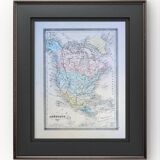 North America, old map, printed in 1852.