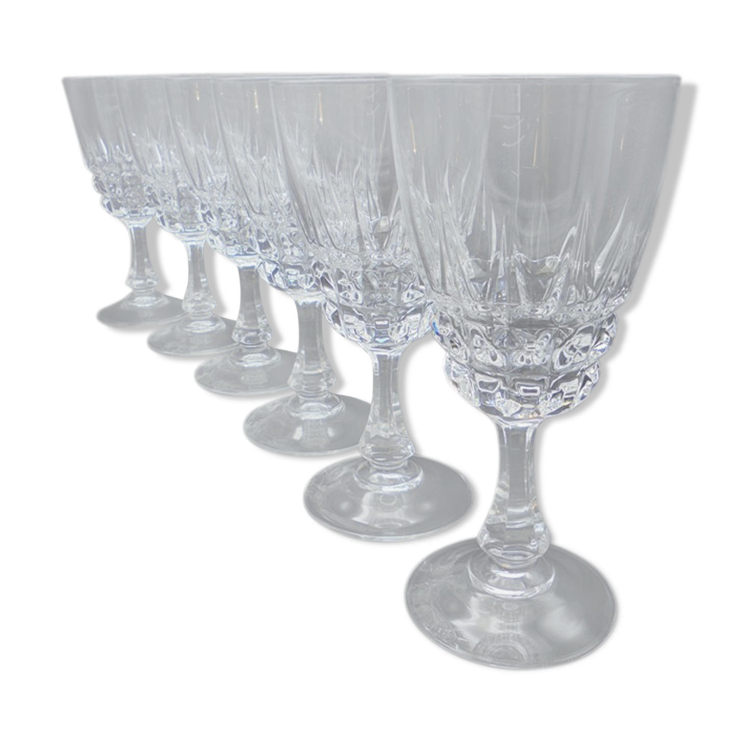 Service of 6 crystal walking glasses
