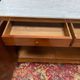 Solid wood buffet Louis XVI style with veined white marble