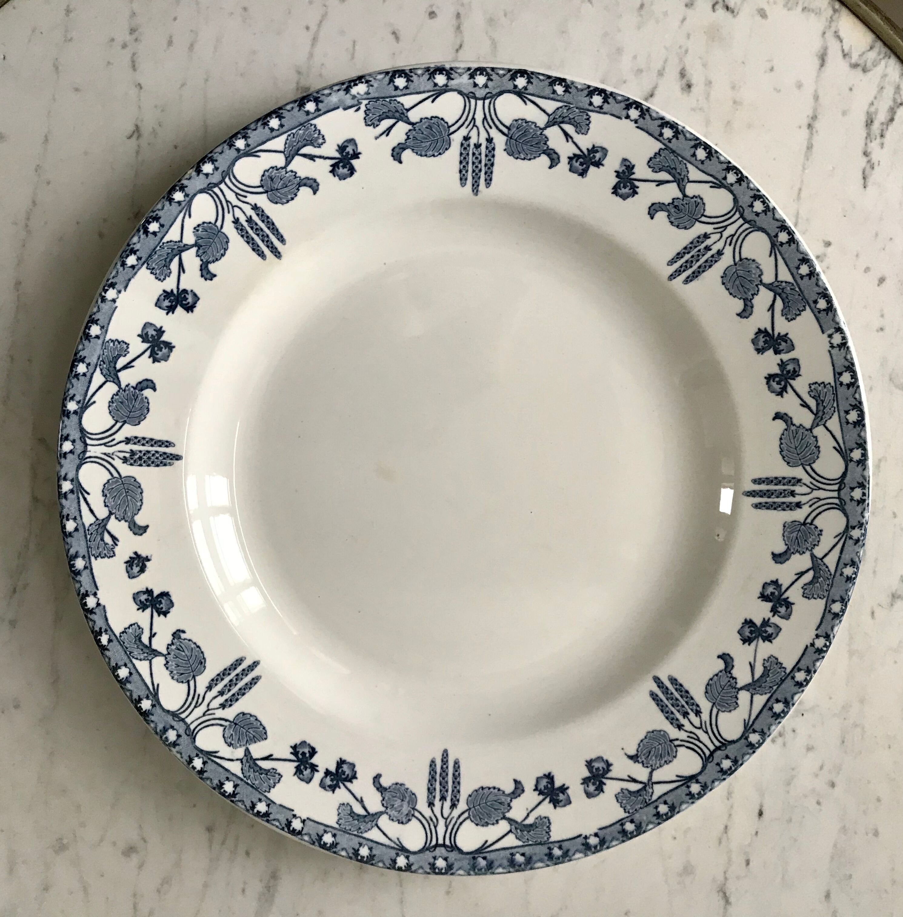 Round dish Terre de Fer U & C Sarrreguemines model "Hazelnuts" late nineteenth