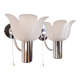 Vintage glass and chrome wall lights from the 70s