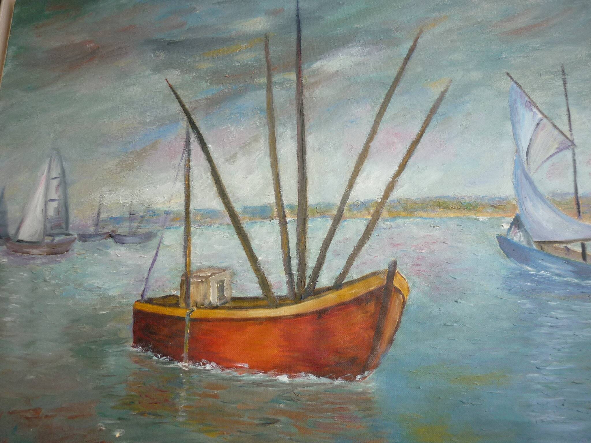 Fishing boats and sailboats 68x53.5 from M. Vanbelle