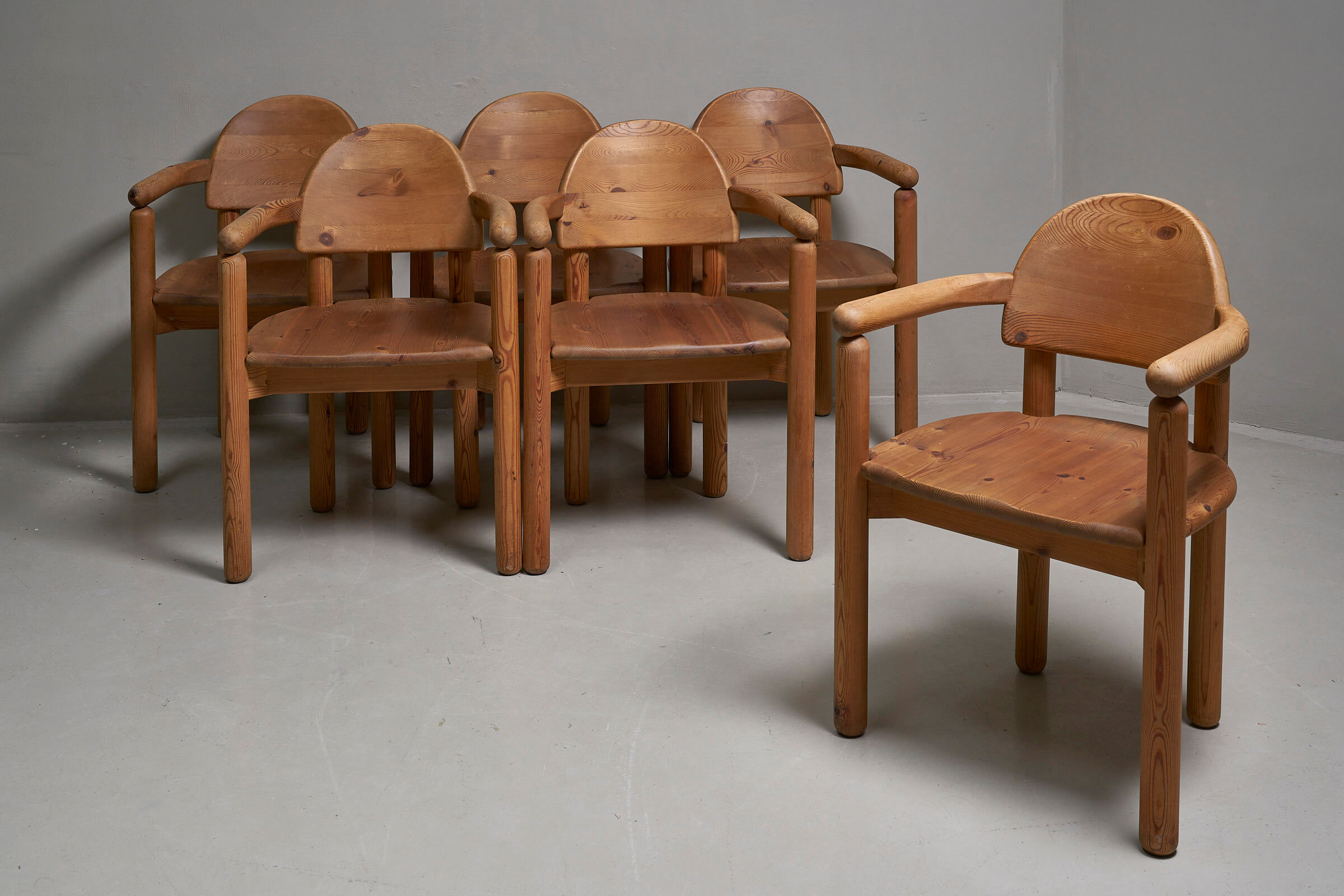 6 pine chairs by rainer daumiller for hirtshals savvaerk a/s, denmark, 1970s