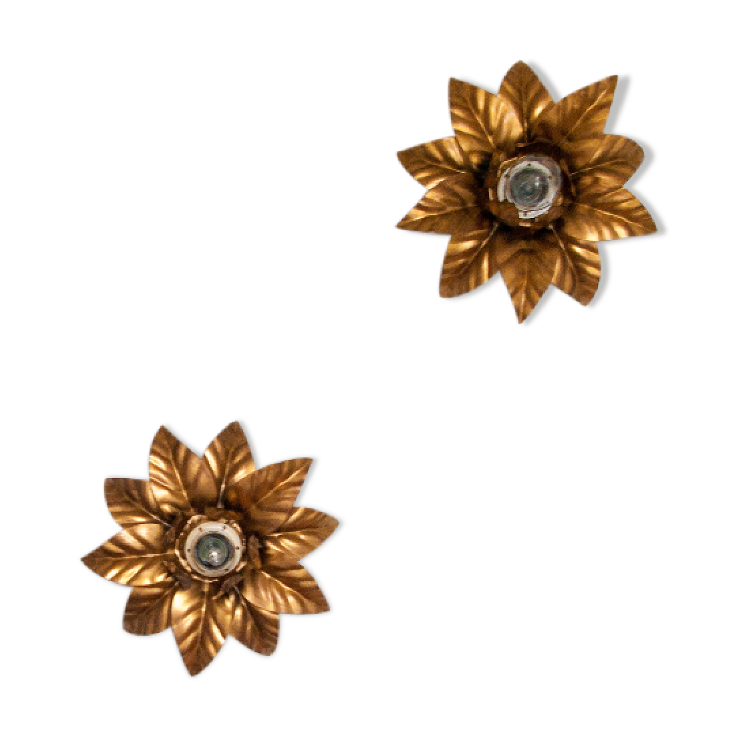 Paire d'appliques fleur