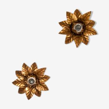 Pair of wall light flower