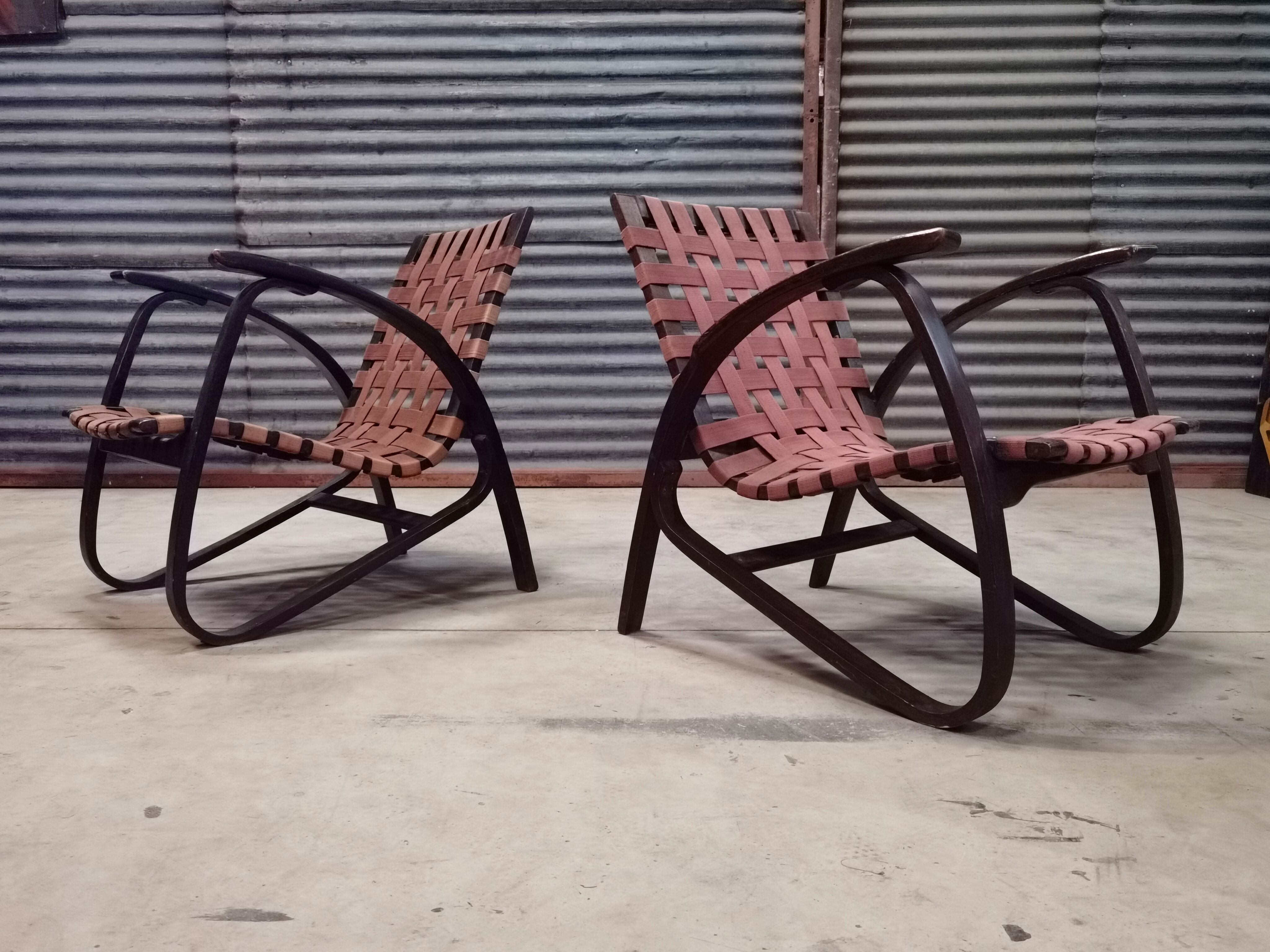 Pair of Jan Vanek armchairs for Up Zavody 1930