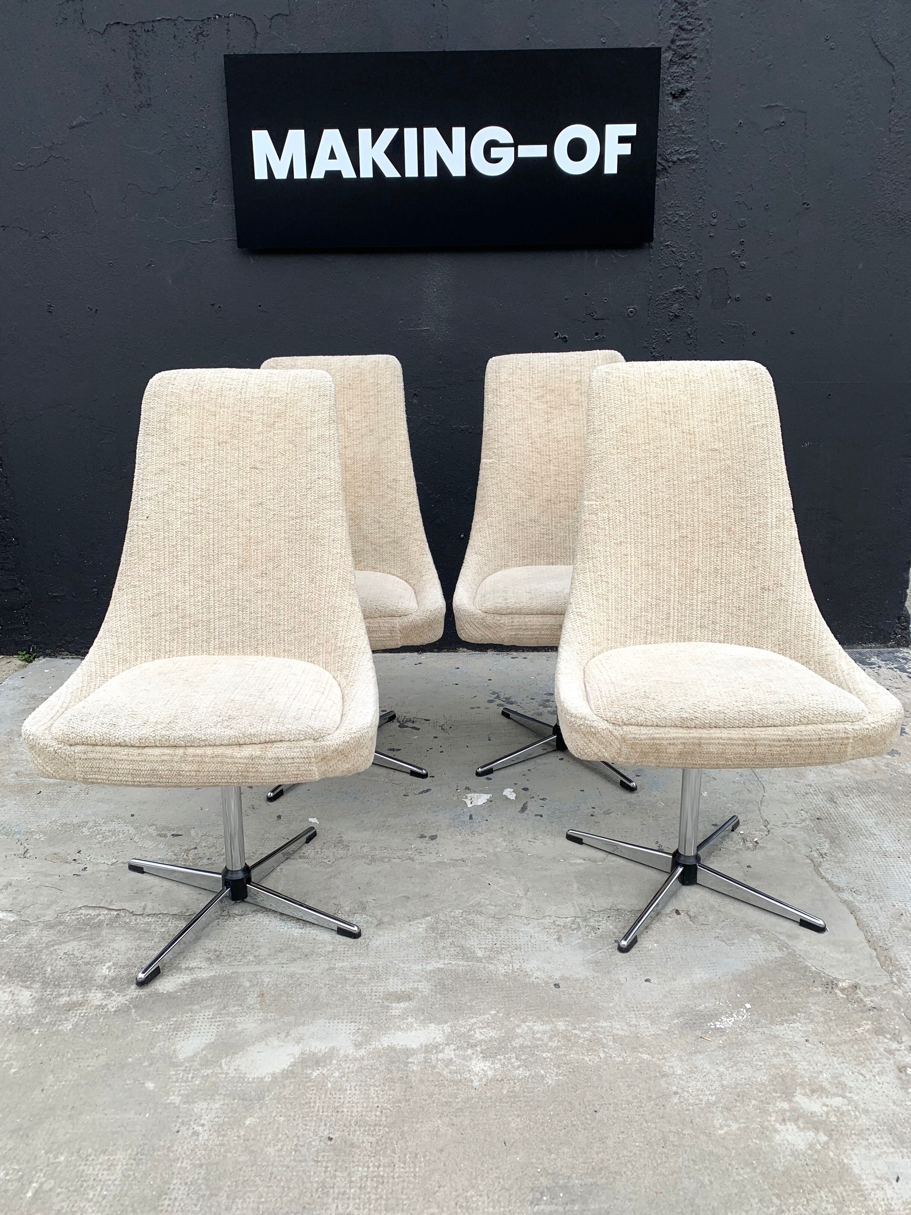 Set of 4 swivel chairs 70s